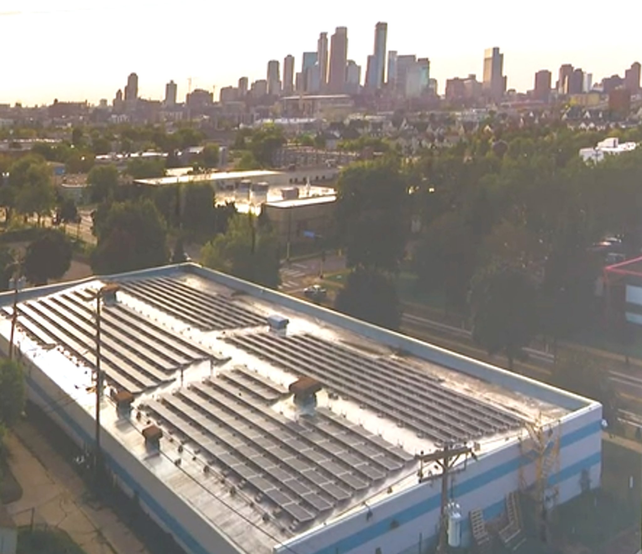 Minneapolis public school building rooftop